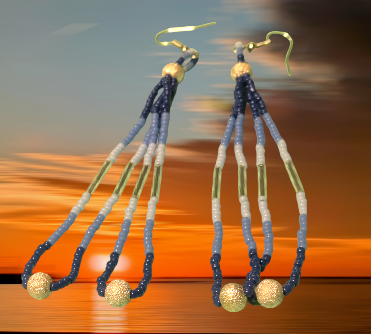 Handmade Indigenous Beaded Dangle Earrings