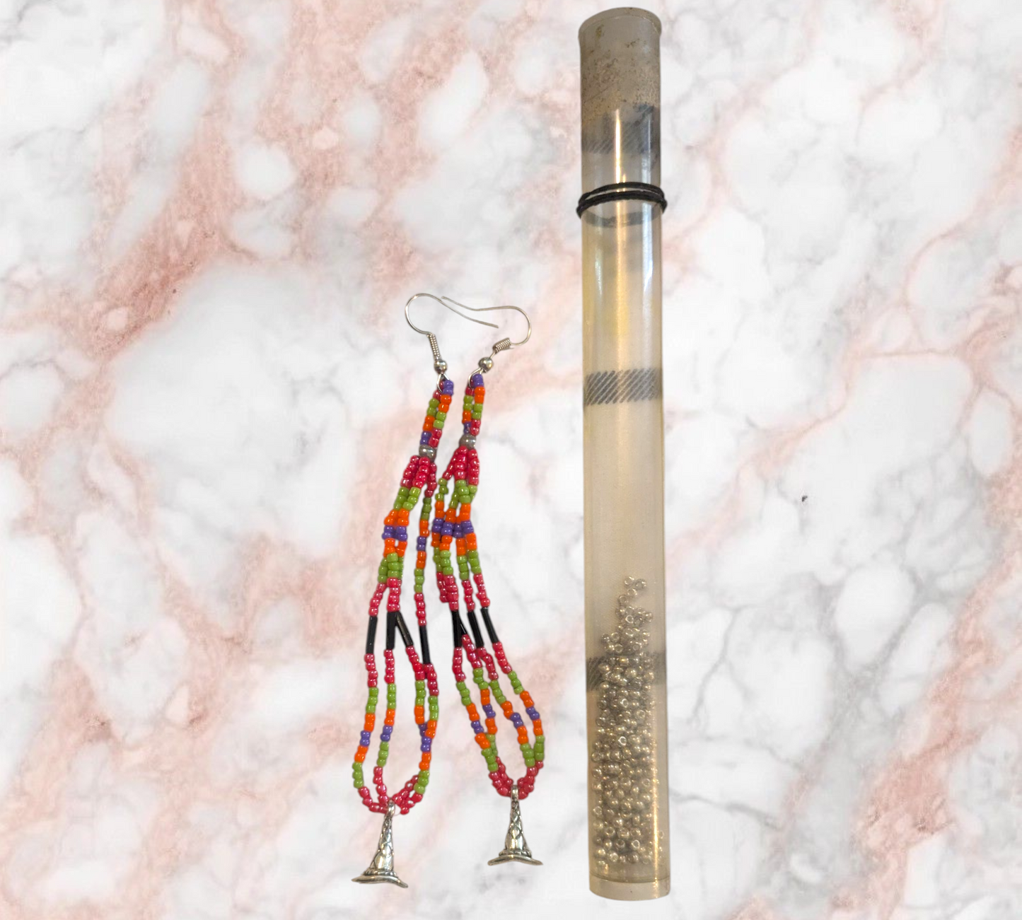 Halloween Wizard Hat Dangle earrings Handmade Indigenous