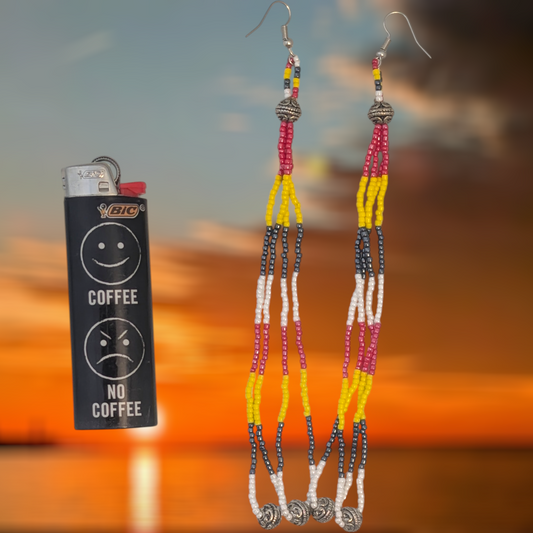 Indigenous Handmade Beaded Dangle Earrings