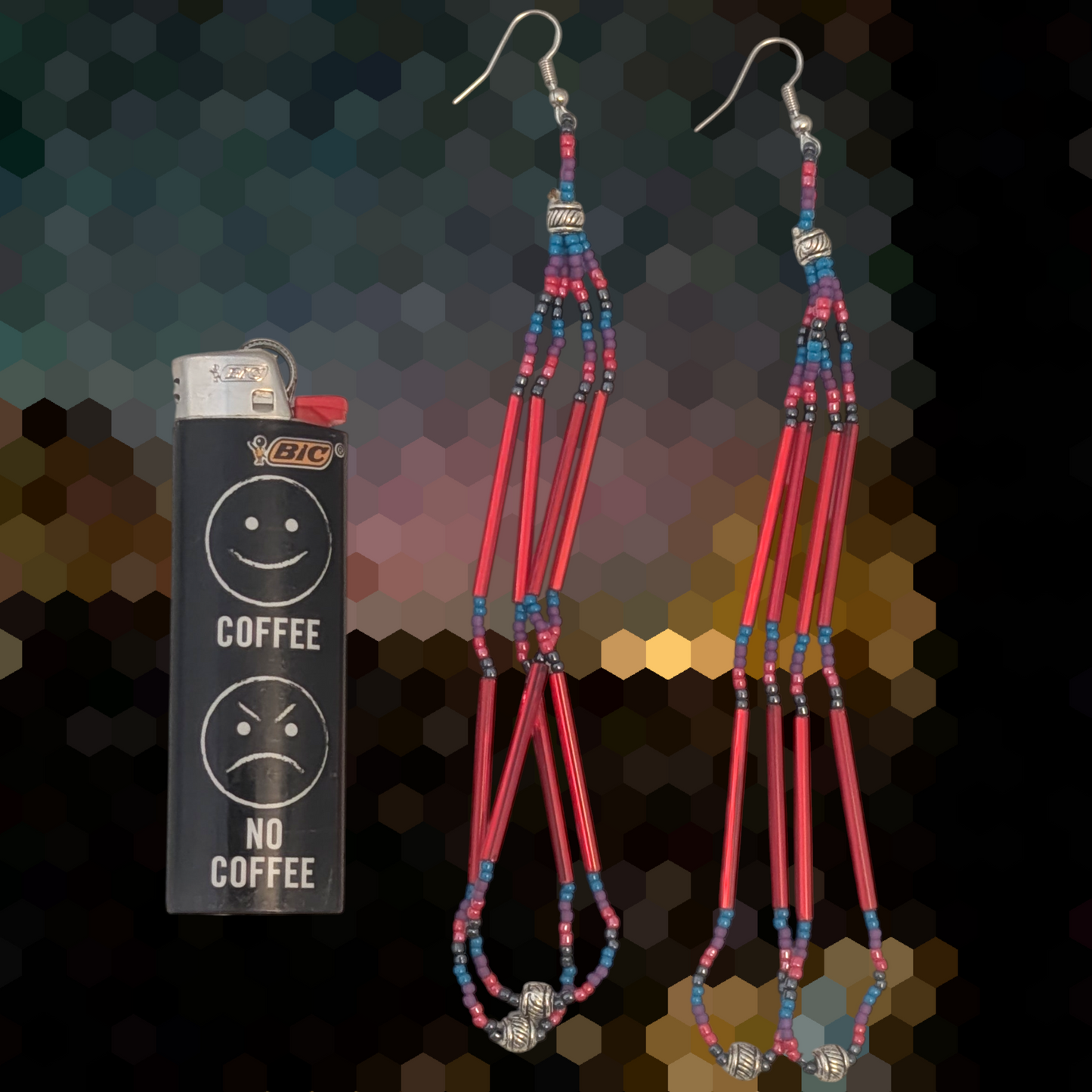 Indigenous Handmade Beaded Dangle Earrings